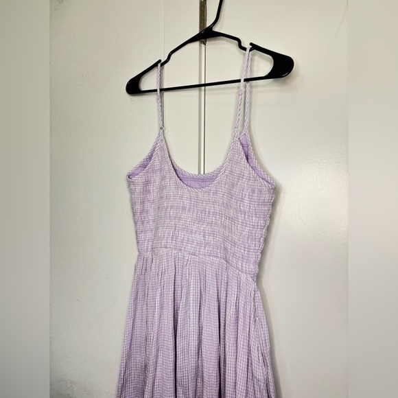 AERIE NWT LILAC GINGHAM DROP WAIST MIDI DRESS SZ MEDIUM - Picture 9 of 10